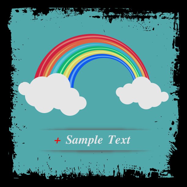 彩云中的彩虹纸艺术图片下载