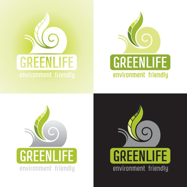 生态标志标志图标设置与蜗牛壳图片下载