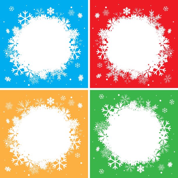 用白色雪花为冬天的背景上色图片下载