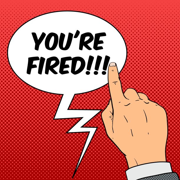 解雇手与文字气泡图片下载