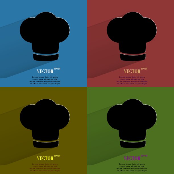 颜色设置厨师帽烹饪平面现代网页按钮图片下载