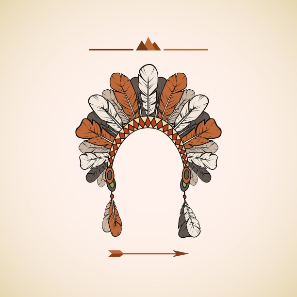 传统的美国原住民头饰背景图片下载