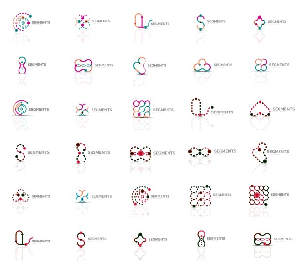 收集多彩的抽象折纸标志图片下载