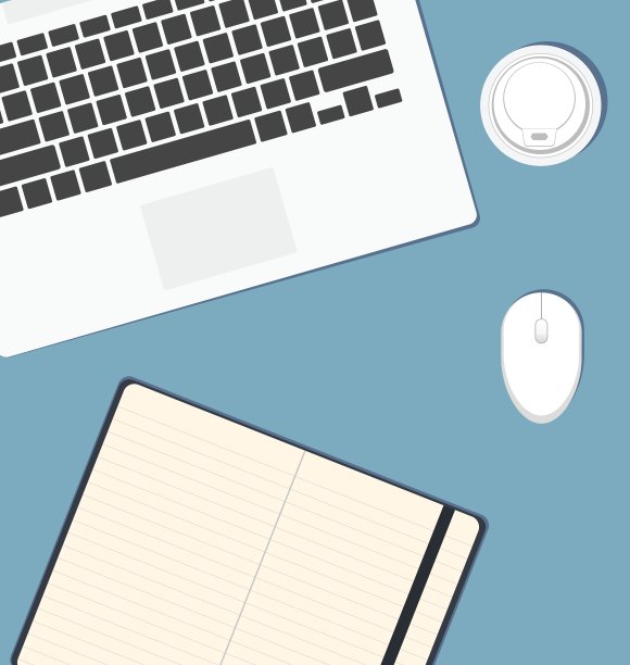 办公用品放在桌上图片下载