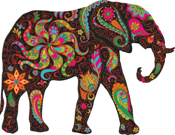 彩色大象图片下载