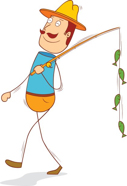 快乐幸运的渔夫图片下载