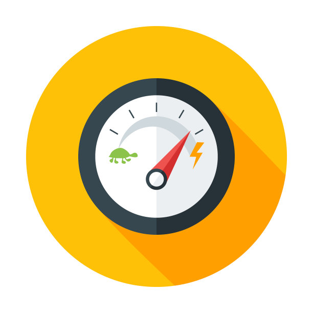 慢速和快速速度计平圆图标图片下载