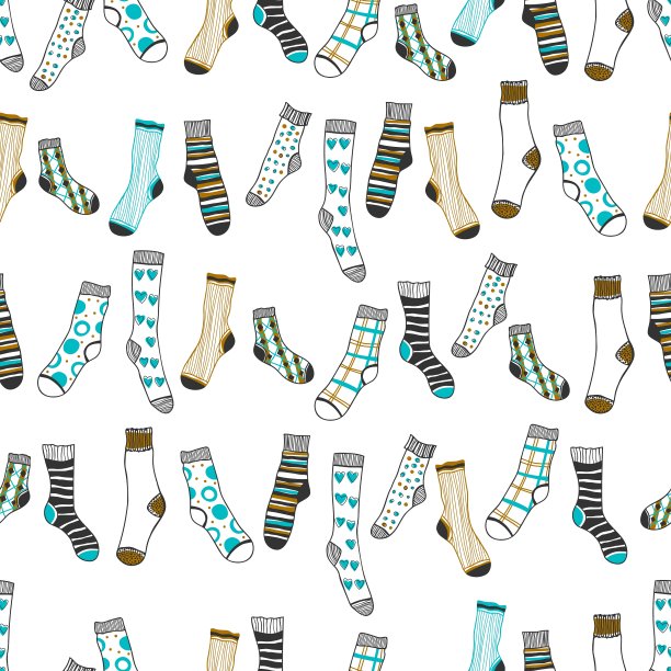 无缝图案的白袜子上图片下载