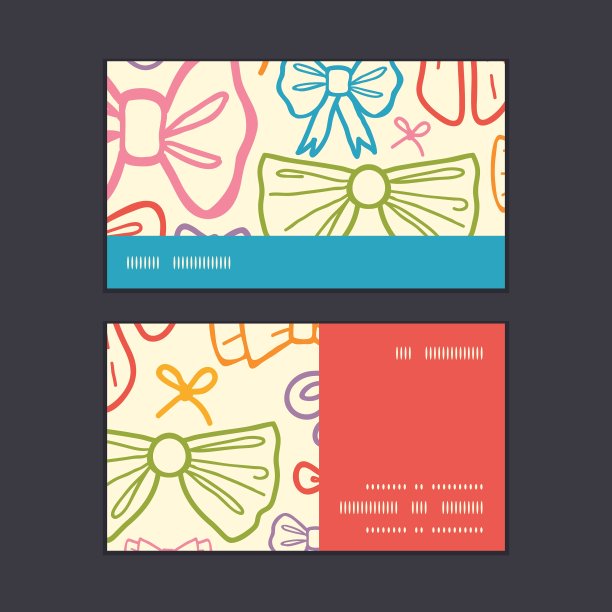 彩色蝴蝶结水平条纹框架图案图片下载