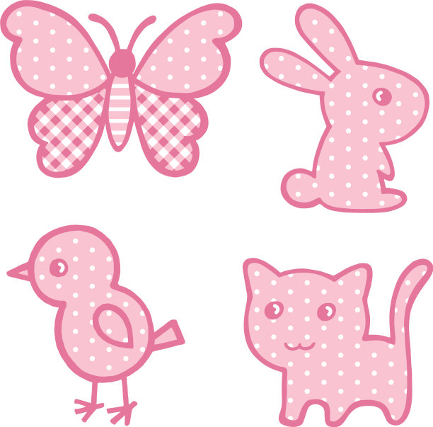 贴花印花的婴儿女孩设置图片下载