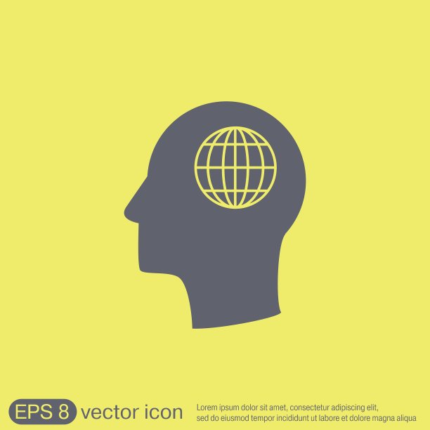 偶像头认为剪影人和他的思想图片下载