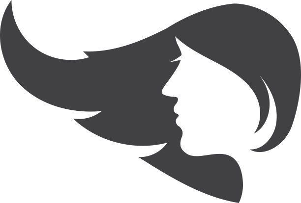 概念标志剪影的一个女人的头发图片下载
