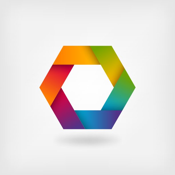 抽象的彩虹六角图片下载
