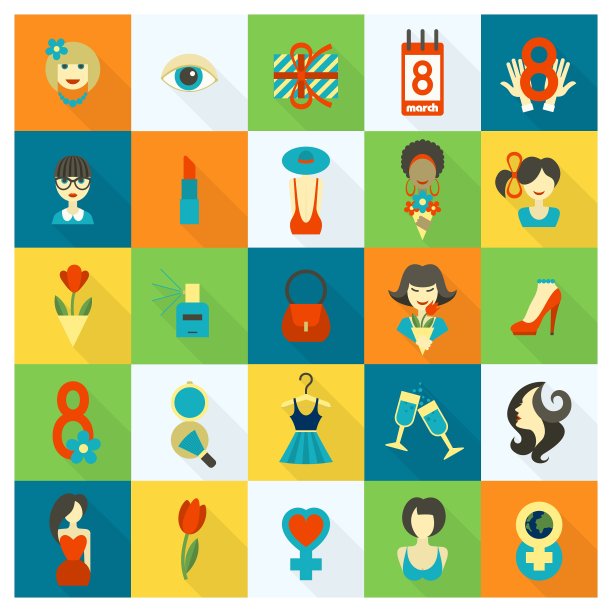 妇女节图标集图片下载