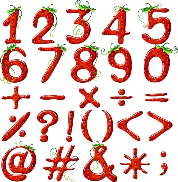 草莓设计数字图片下载