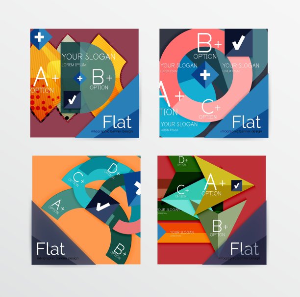 平面设计方形信息图表横幅图片下载