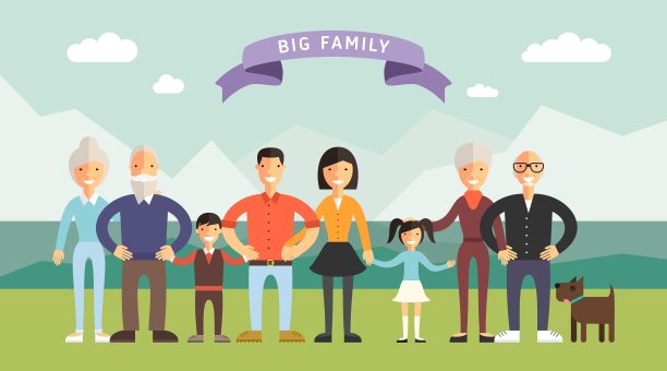 快乐的大家庭父母有孩子父亲图片下载