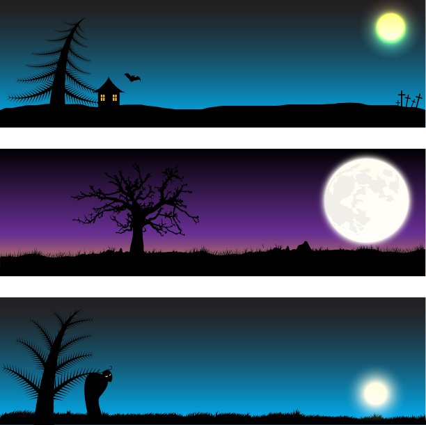 万圣节横幅套装图片下载