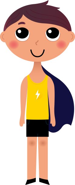 超人男孩被隔离在白色上图片下载