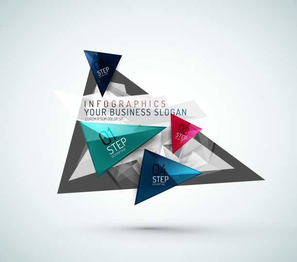 三角形形状的现代纸张信息图图片下载