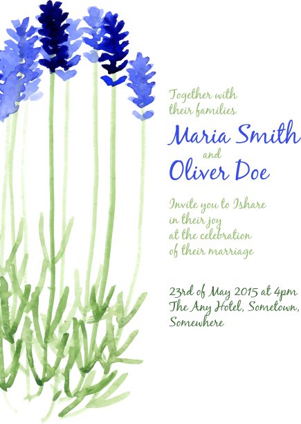 背景与蓝色水彩薰衣草图片下载