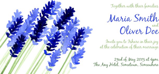 背景与蓝色水彩薰衣草图片下载