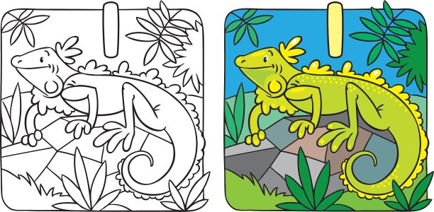 小鬣蜥涂色书字母表I图片下载