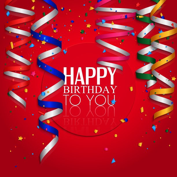 生日贺卡，卷边纸屑，还有图片下载