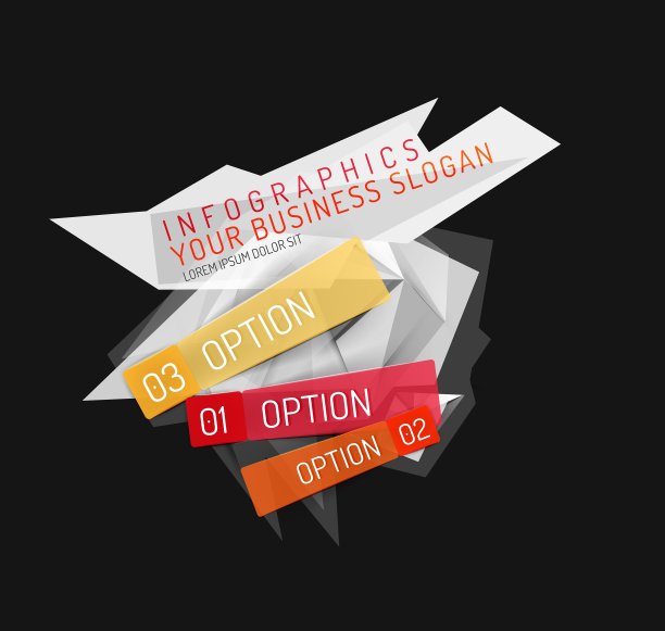 现代多边形折纸信息图图片下载