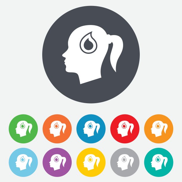 头与下降标志图标女性女性头图片下载