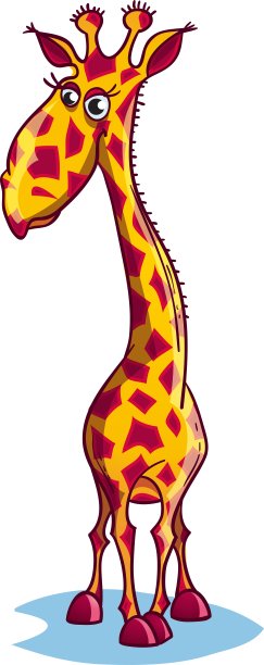 这是一只悲伤的卡通长颈鹿图片下载