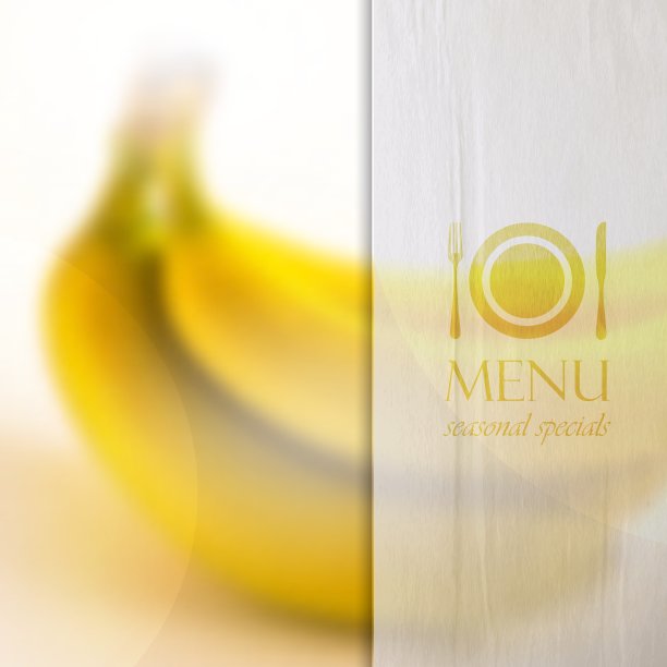 餐厅菜单设计上逼真模糊图片下载