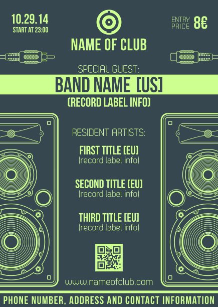 最小设计的晚会传单与大模板图片下载