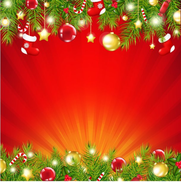 红色圣诞阳光卡片图片下载