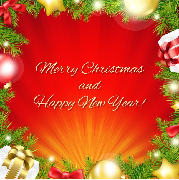 红色圣诞阳光彩色卡片图片下载