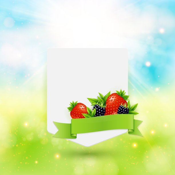 带着浆果和树叶的纸条图片下载