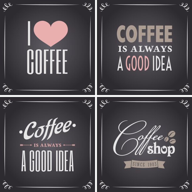 黑板复古风格的咖啡设计系列图片下载