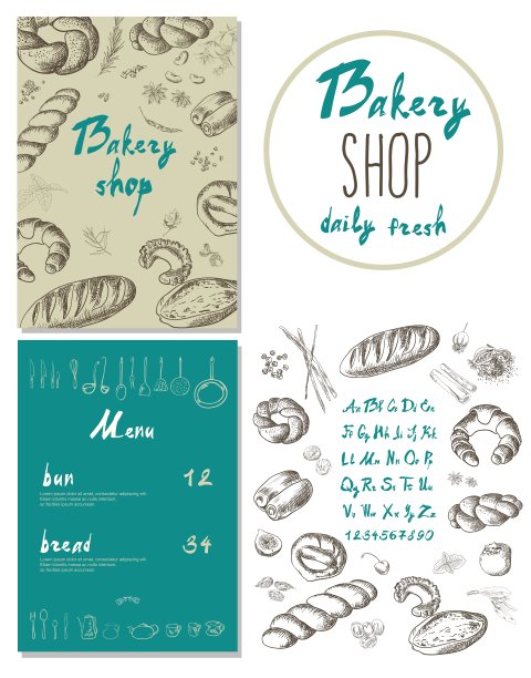 面包房企业标识面包房店铺套装图片下载