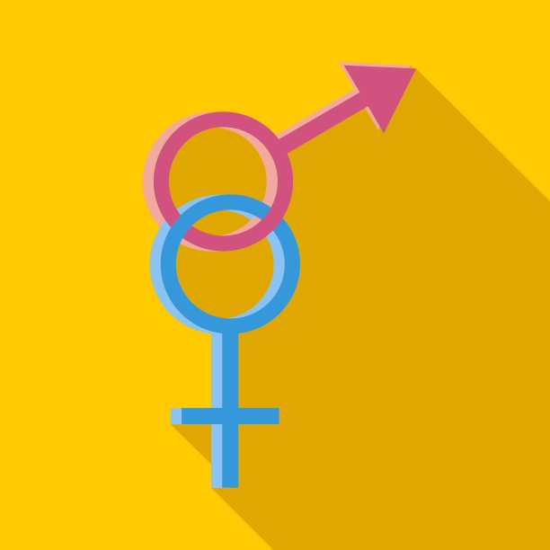 男性和女性符号图标平风格图片下载