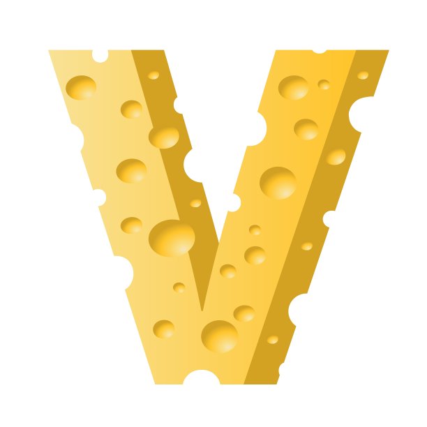 奶酪字母V图片下载