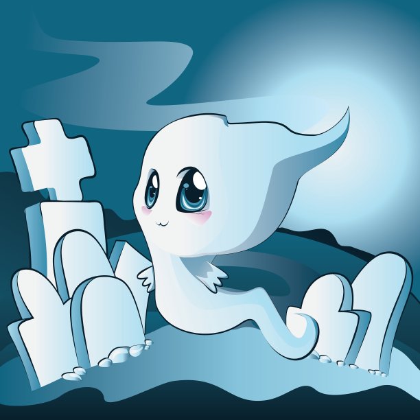 墓地里可爱的鬼魂图片下载