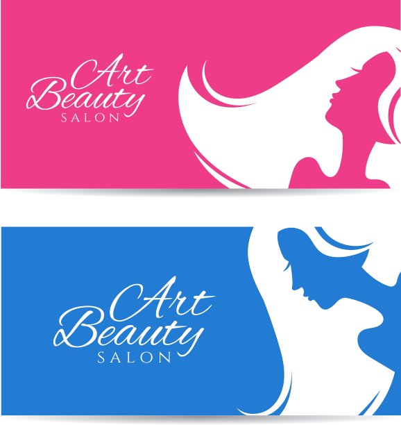 带有概念剪影的一组横幅图片下载