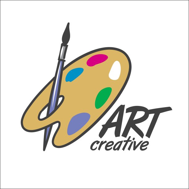 标志刷和调色板的艺术图片下载