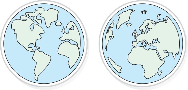 地球平面设计元素生态图标图片下载