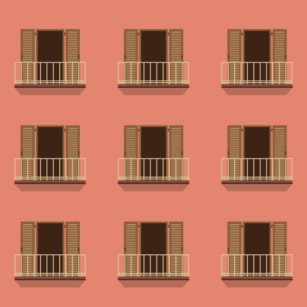 开放式门与阳台复古风格图片下载