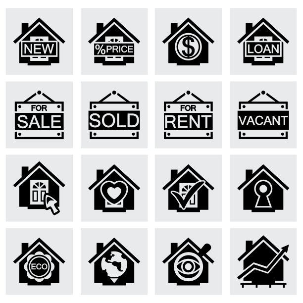 房地产图标集图片下载