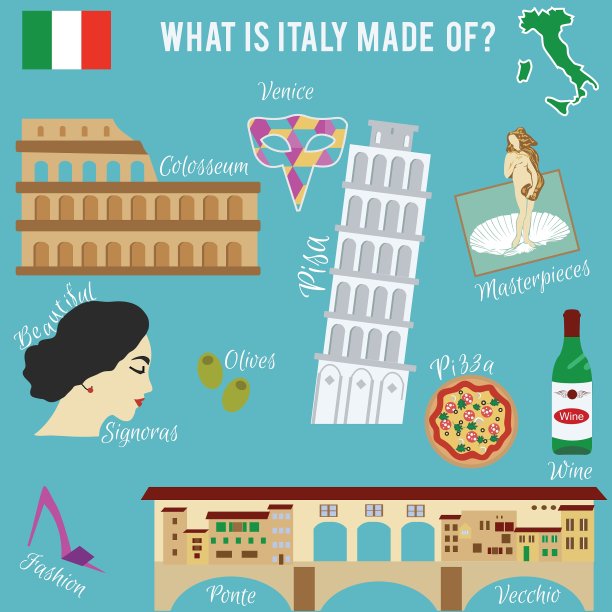 意大利旅游集著名景点和象征图片下载