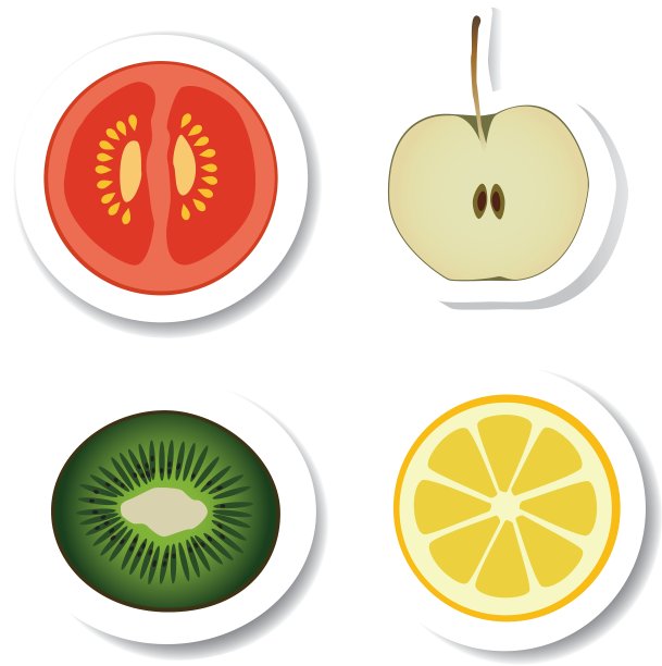 蔬菜和水果贴纸图片下载