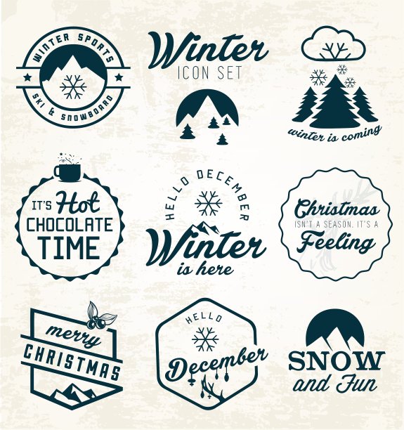 冬季徽章套装图片下载