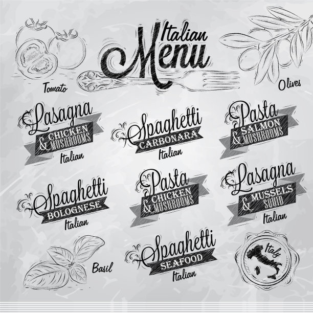菜单意大利煤图片下载